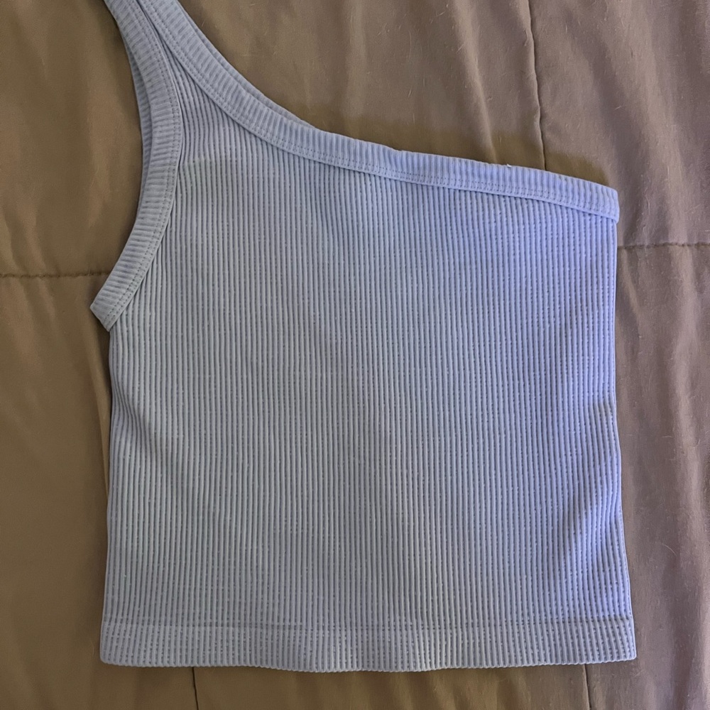 Nikibiki Asymmetrical Ribbed Tank Top Blue